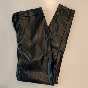 Black, leather pants. Size 6
